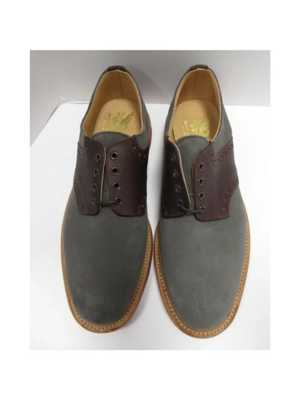 Mark McNairy Shoes 11 Gray New Amsterdam Saddle Oxford Suede Leather *